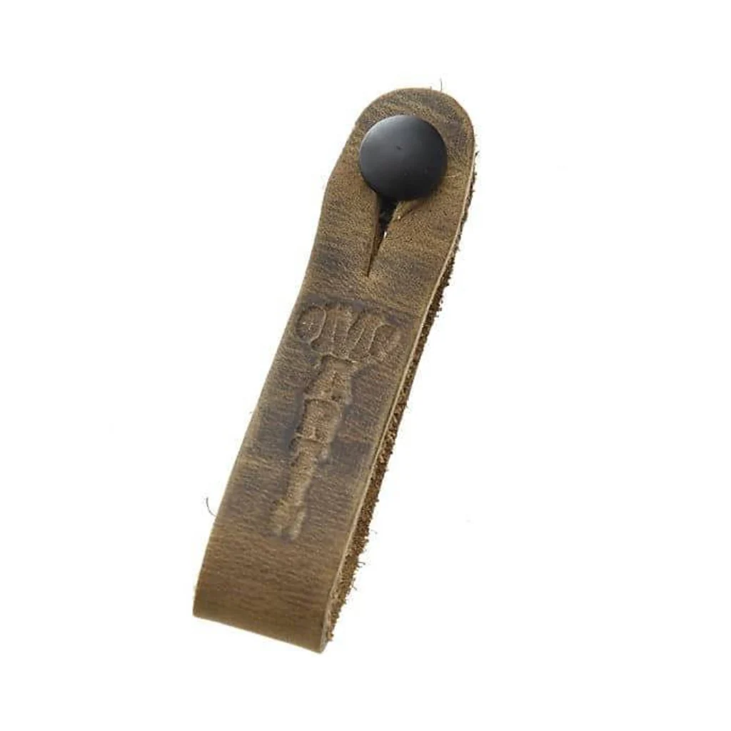 Martin Leather Headstock Tie Strap with Button - Cocoa