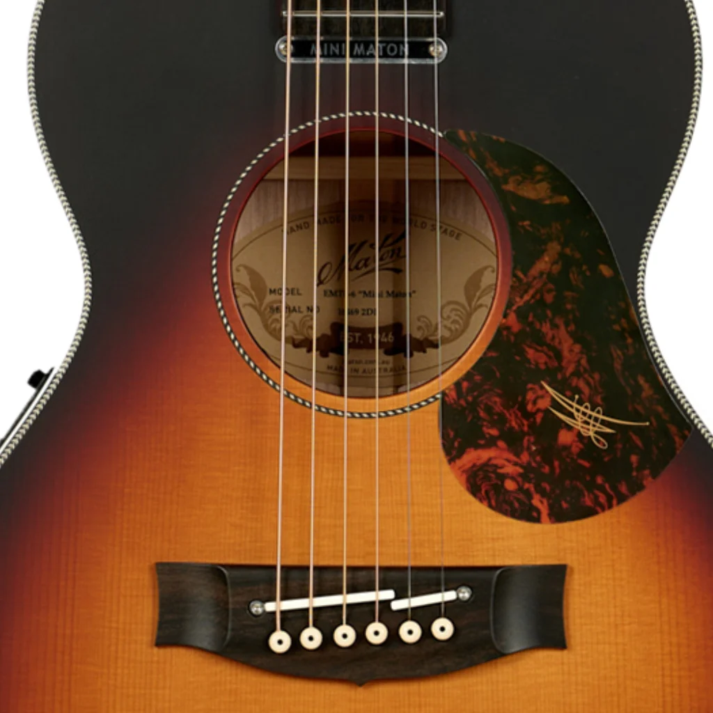 Maton Mini Troubadour Acoustic Guitar - Tobacco Sunburst - Image 8