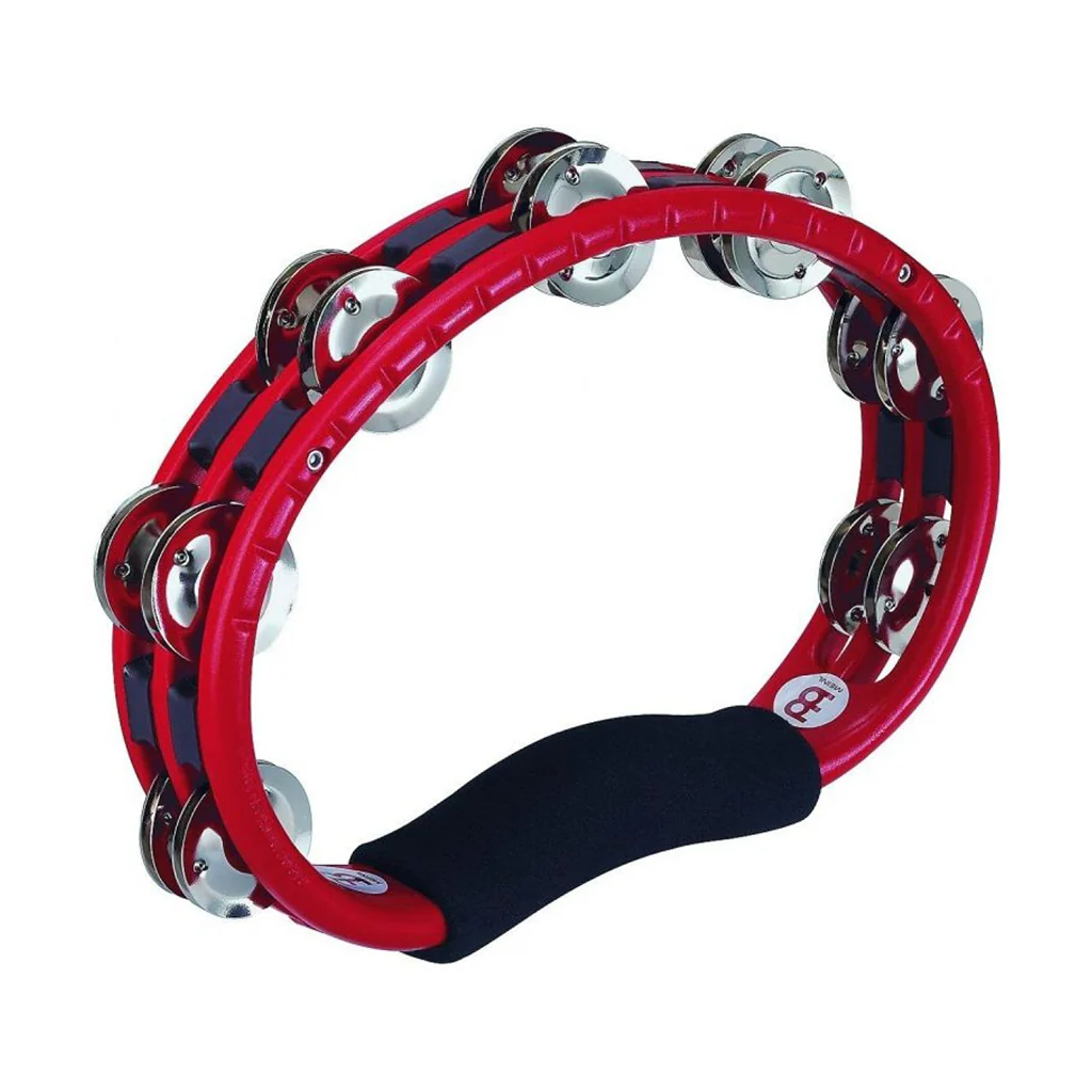 Meinl Hand Held Traditional Tambourine, Steel Jingles: Red - 2 Rows - Image 2