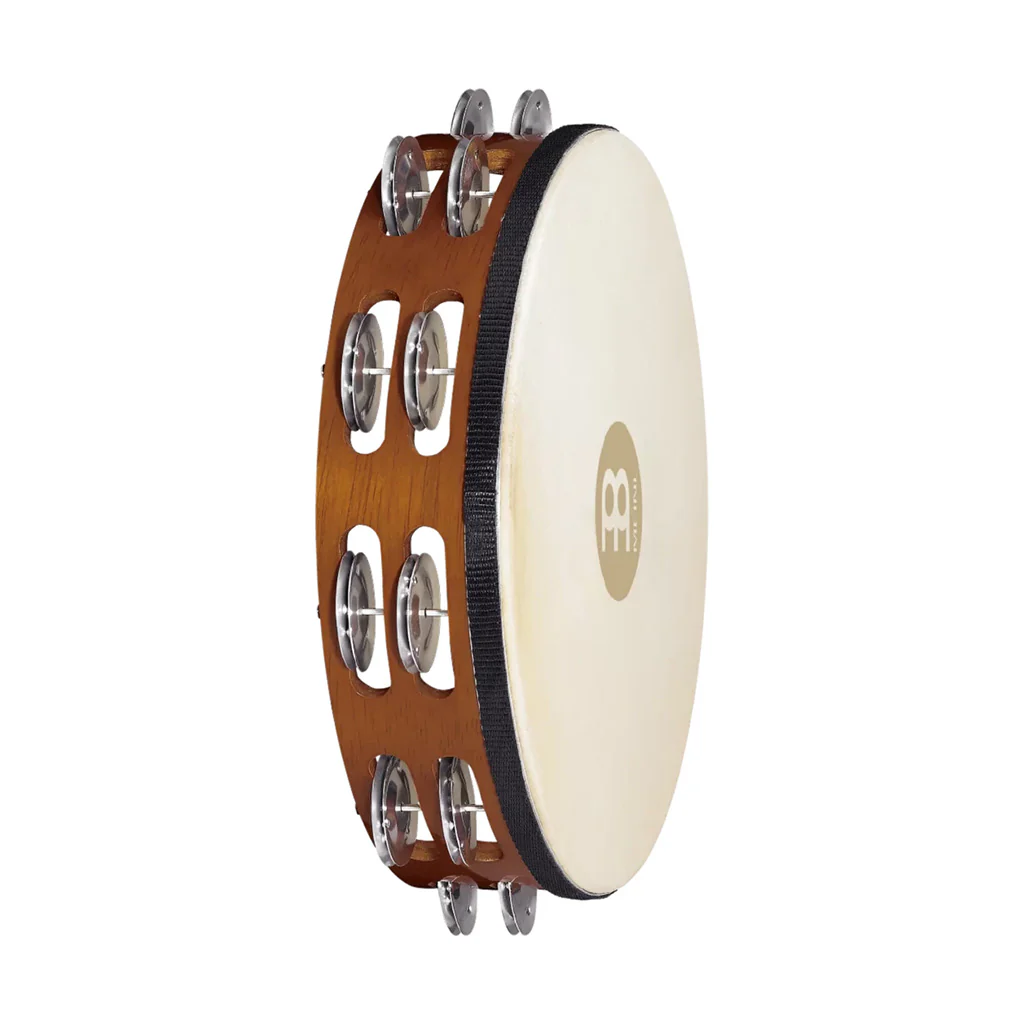 Meinl Wood Tambourine With 2 Rows Aluminium Jingles- African Brown - Image 2
