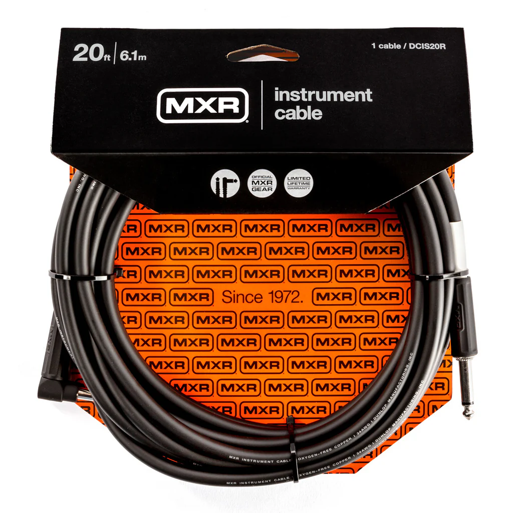 MXR 20ft Guitar Cable - Straight to Right Angle