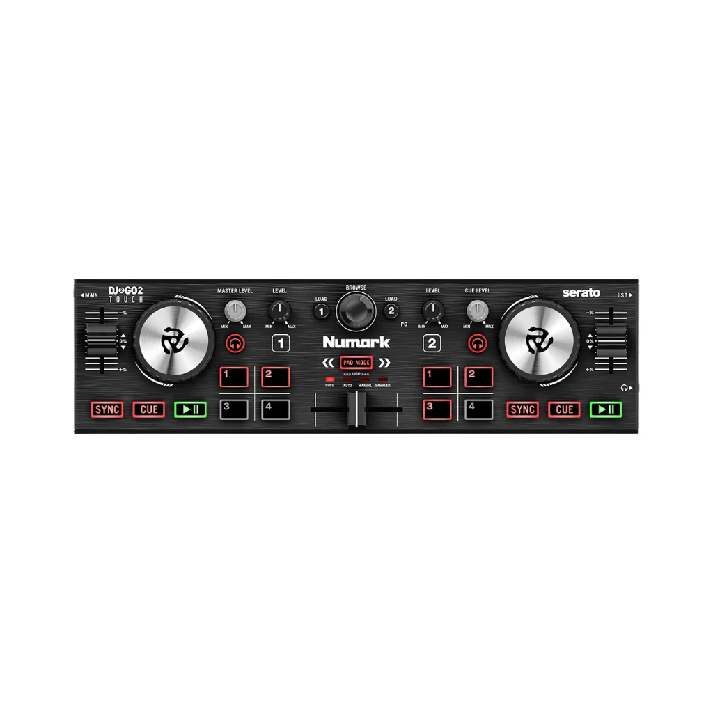 Numark DJ2GO2 Touch Pocket DJ Controller with Capacitive Touch Jog Wheels