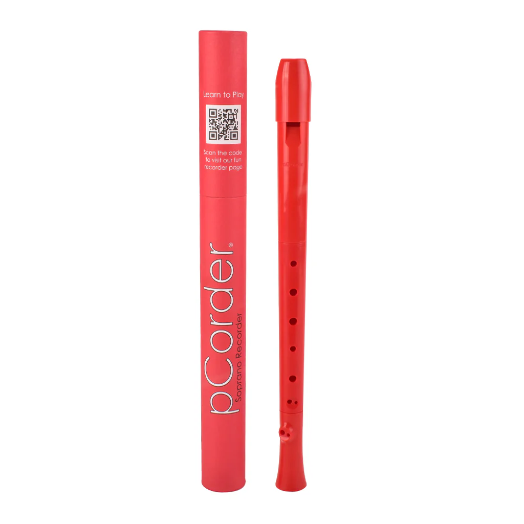 pCorder Plastic Soprano Recorder - Red (has a rich tone)