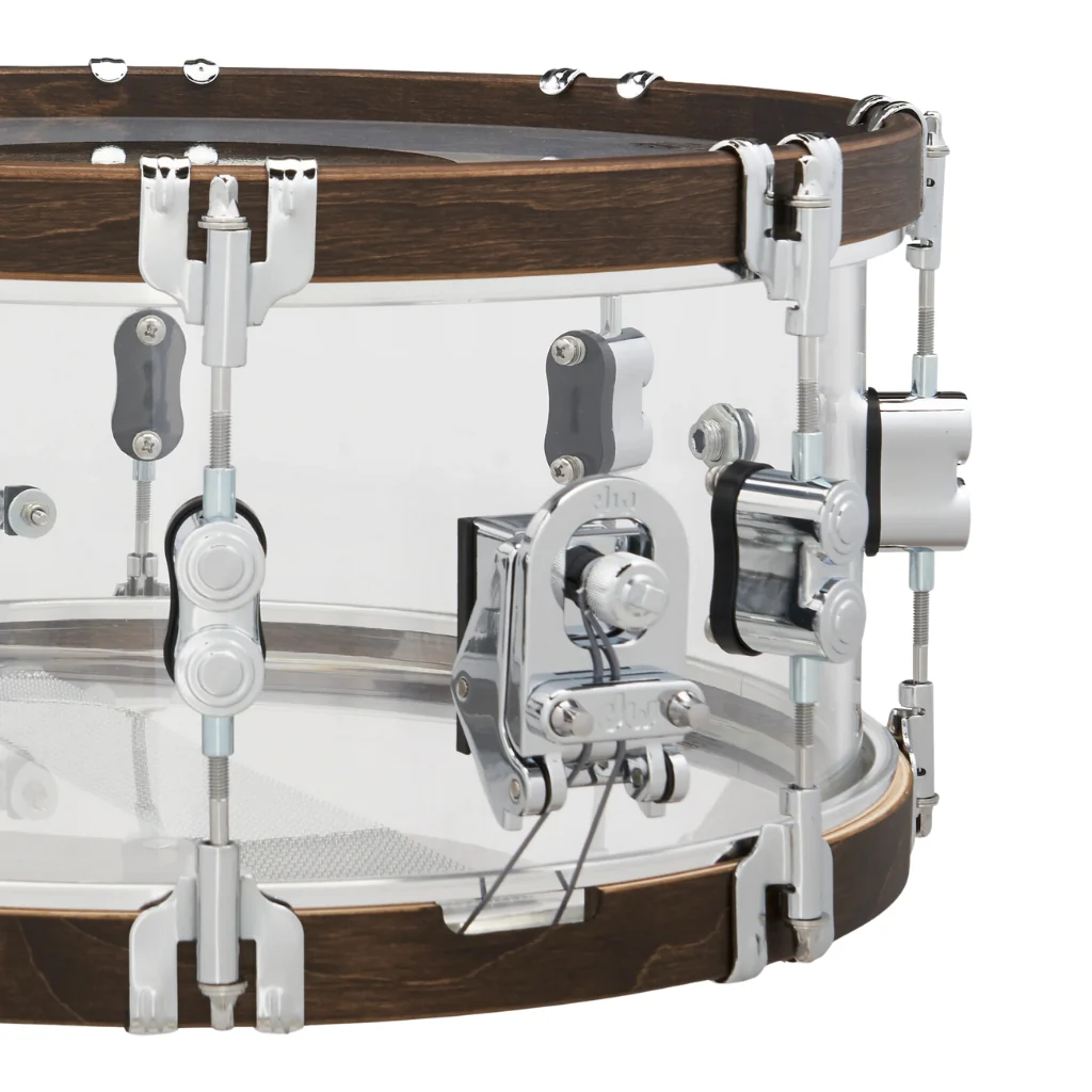 PDP 25th Anniversary Acrylic with Walnut Hoops Snare - 14X6.5 - Image 3