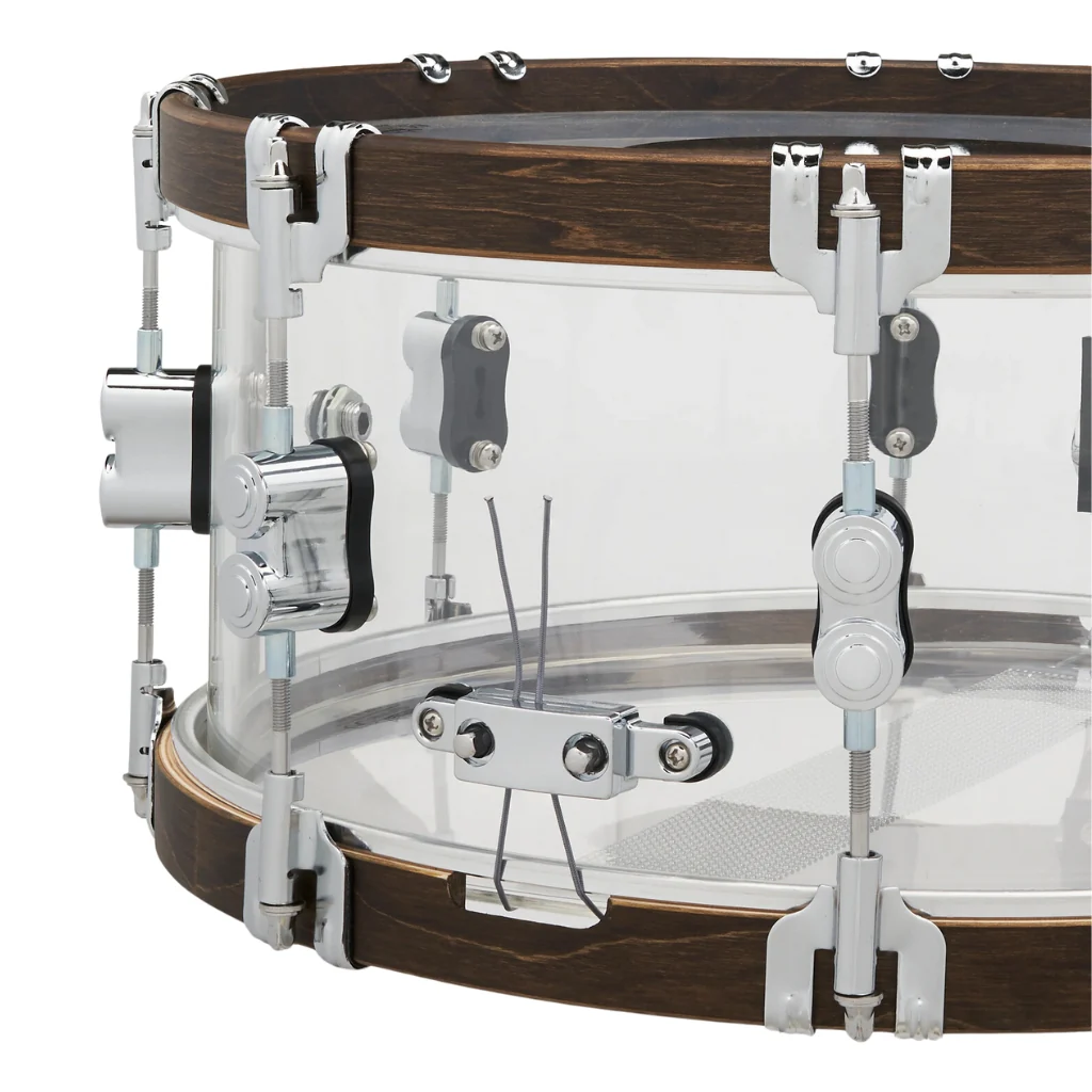 PDP 25th Anniversary Acrylic with Walnut Hoops Snare - 14X6.5 - Image 4