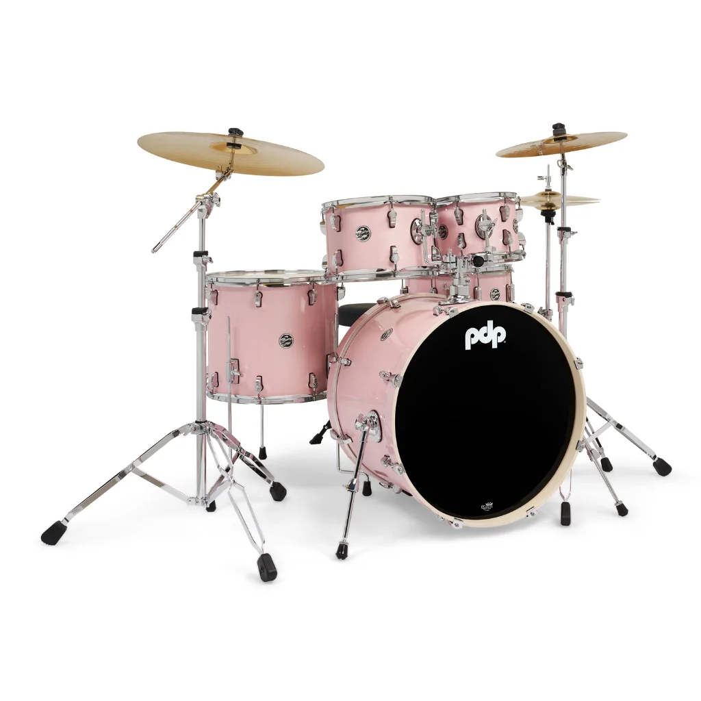 PDP Mainstage 5-Piece Complete Drum Set with Hardware and Cymbals - Pale Rose
