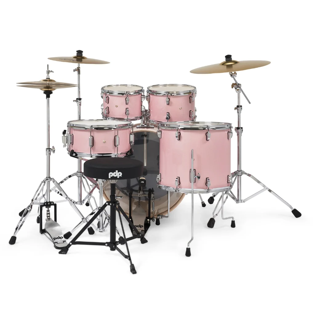 PDP Mainstage 5-Piece Complete Drum Set with Hardware and Cymbals - Pale Rose - Image 3