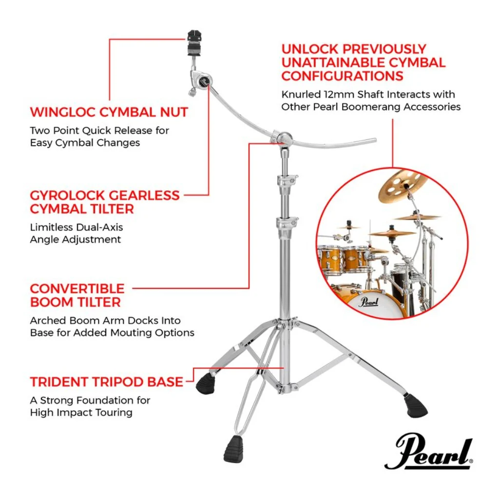 Pearl B1030C Curved Boom Cymbal Stand - Image 4