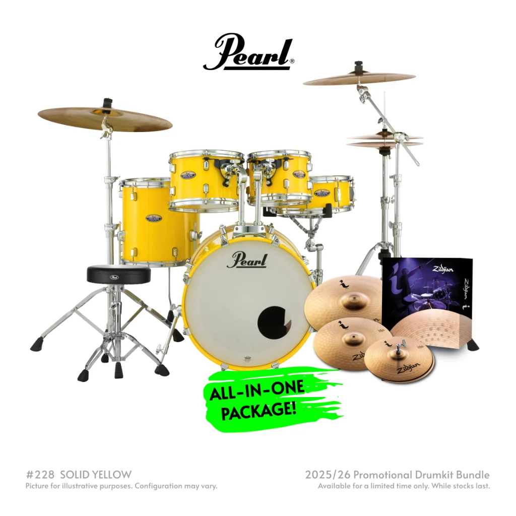 Pearl Decade Maple 5pc 20" Fusion Increda-Bundle Drum Kit - Solid Yellow