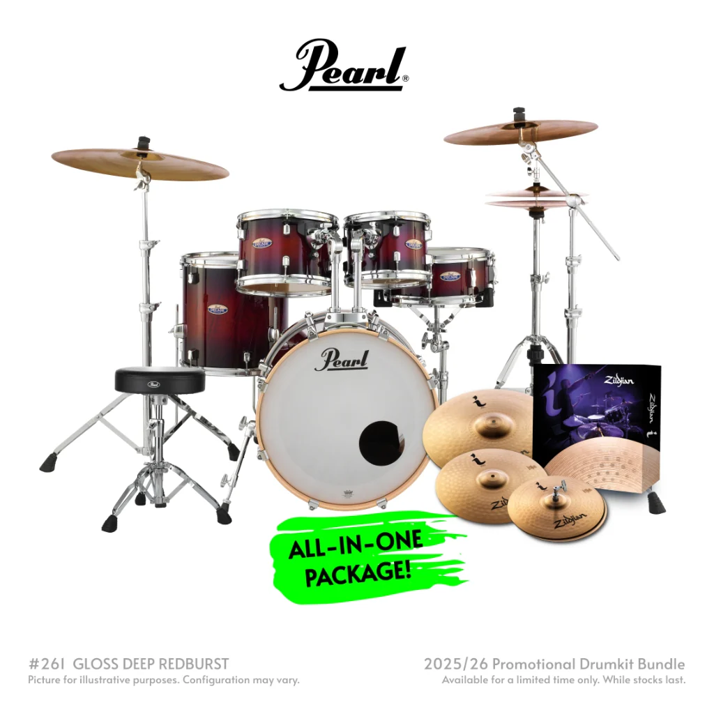 Pearl Decade Maple 5pc 20" Fusion Increda-Bundle Drum Kit - Gloss Deep Red Burst