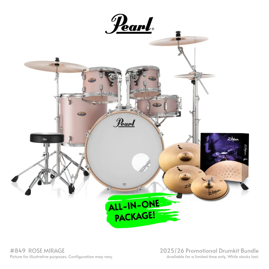 Pearl Decade Maple 5pc 22" Fusion Increda-Bundle Drum Kit - Rose Mirage