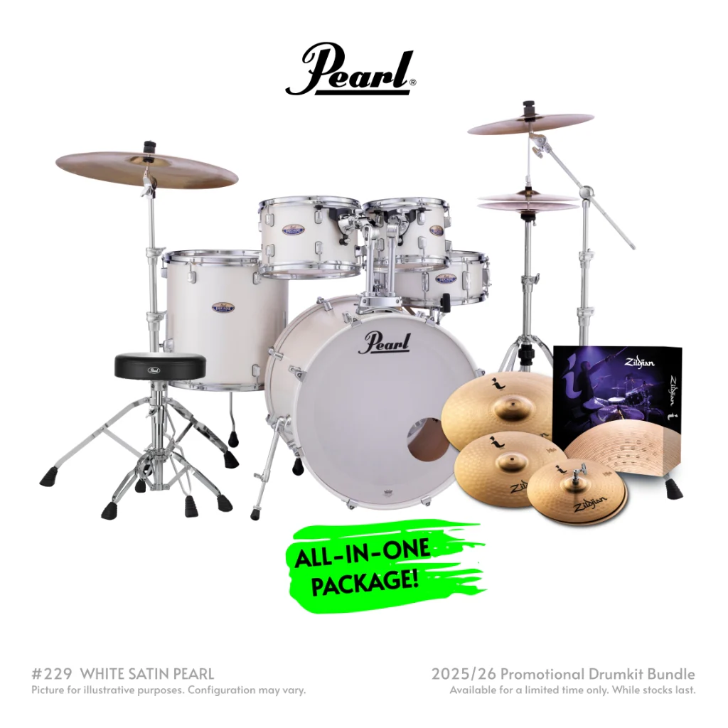Pearl Decade Maple 5pc 22" Fusion Increda-Bundle Drum Kit - White Satin Pearl