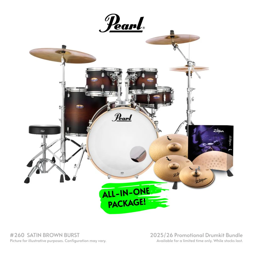 Pearl Decade Maple 5pc 22" Fusion Plus Increda-Bundle Drum Kit - Satin Brown Burst