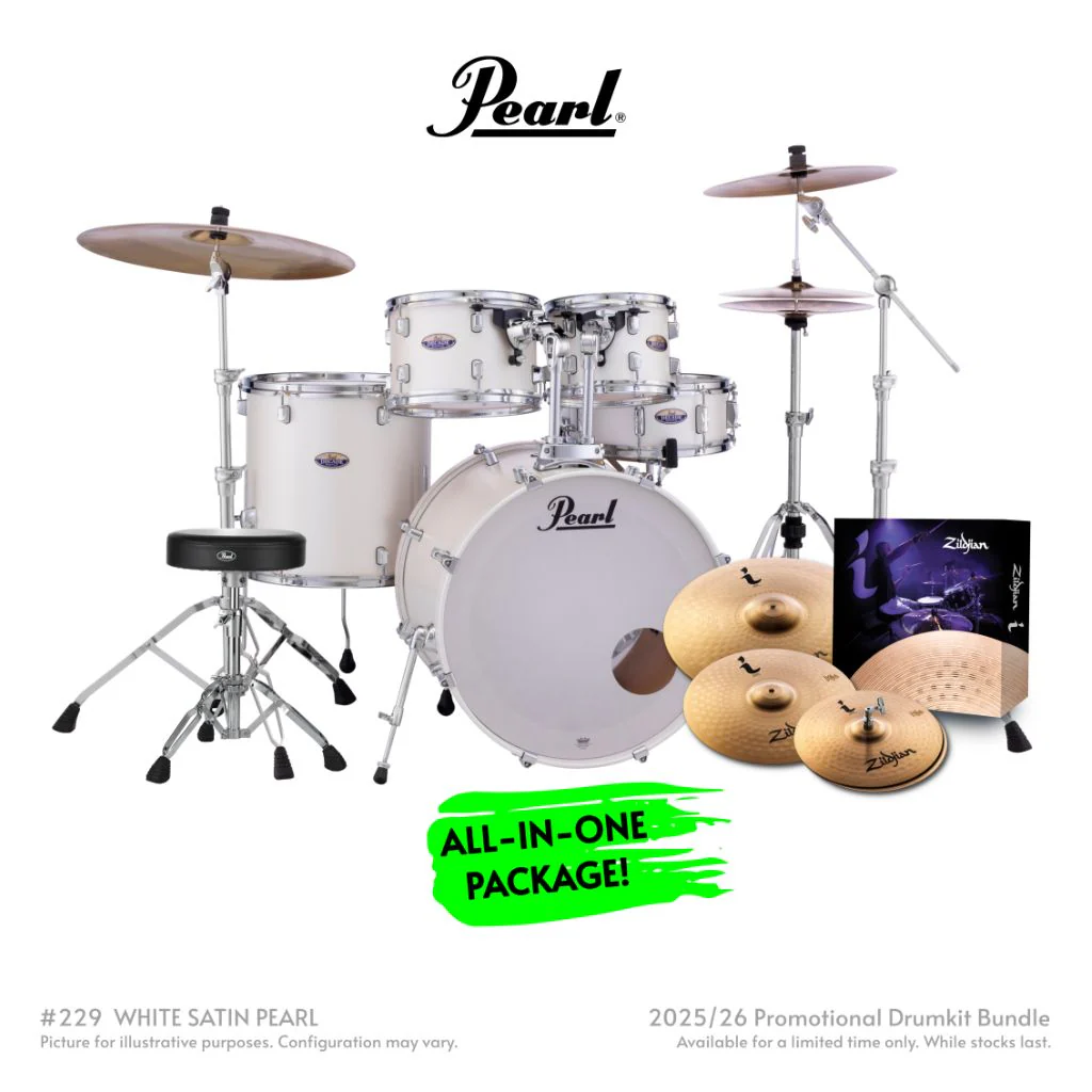 Pearl Decade Maple 5pc 22" Fusion Plus Increda-Bundle Drum Kit - White Satin Pearl