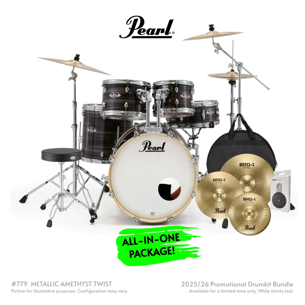 Pearl Export Plus 5pc 20" Fusion Drum Kit with BRD-1 Cymbals - Metallic Amethyst Twist