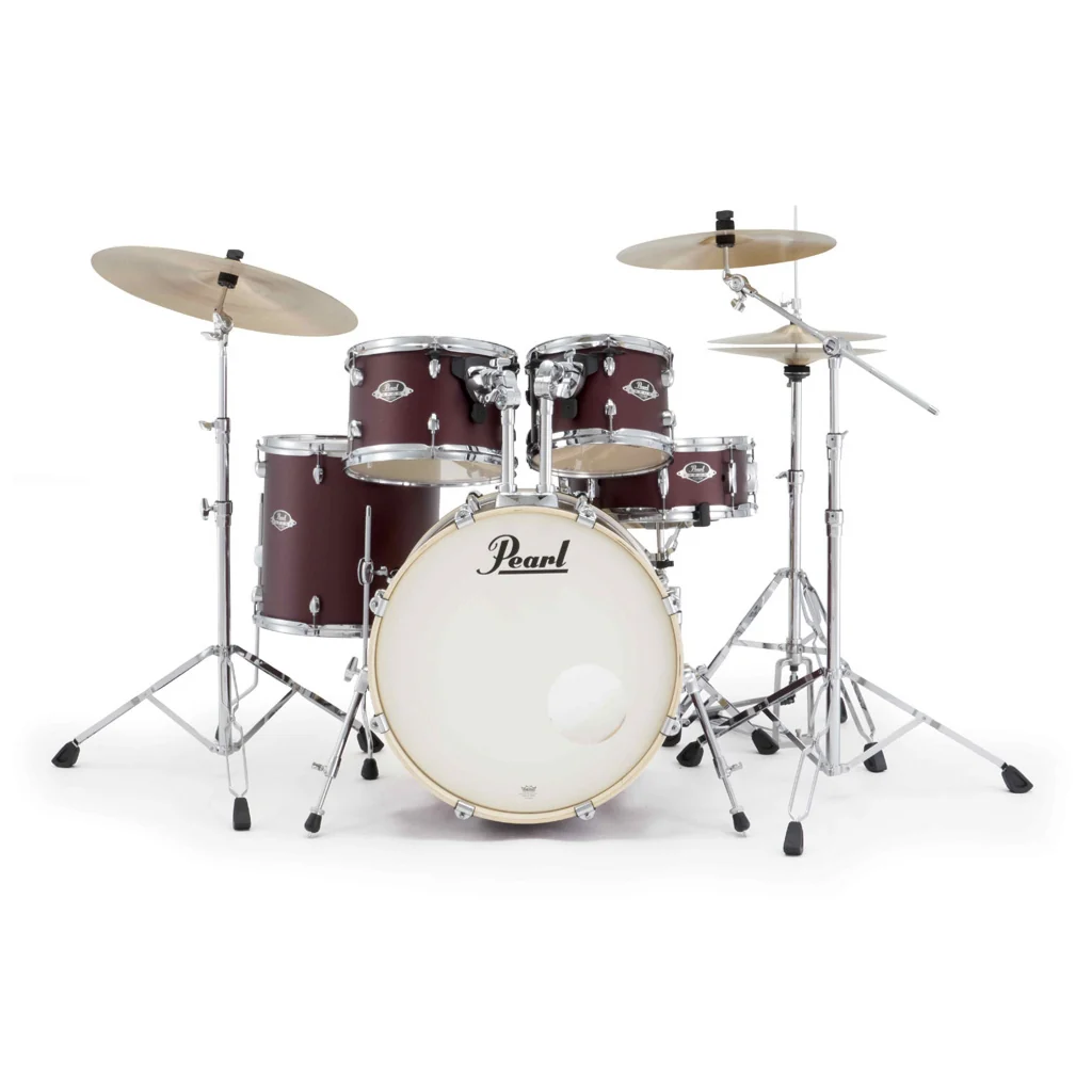 Pearl Export Plus 5pc 20" Fusion Drum Kit with BRD-1 Cymbals - Satin Scarlet - Image 2