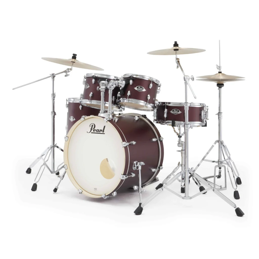 Pearl Export Plus 5pc 20" Fusion Drum Kit with BRD-1 Cymbals - Satin Scarlet - Image 3