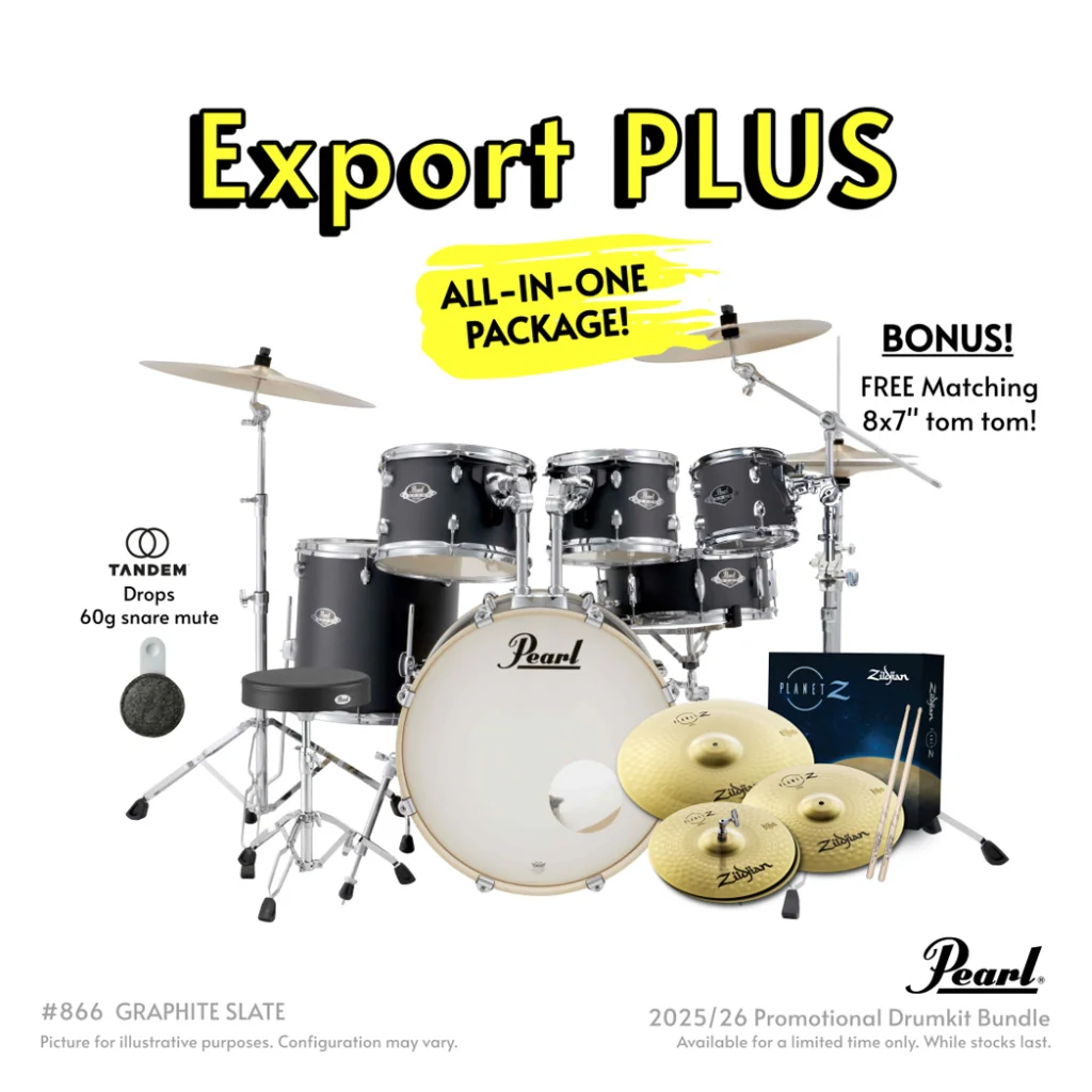 Pearl Export Plus 5pc 20" Fusion Drum Kit with Zildjian Cymbals - Graphite Slate