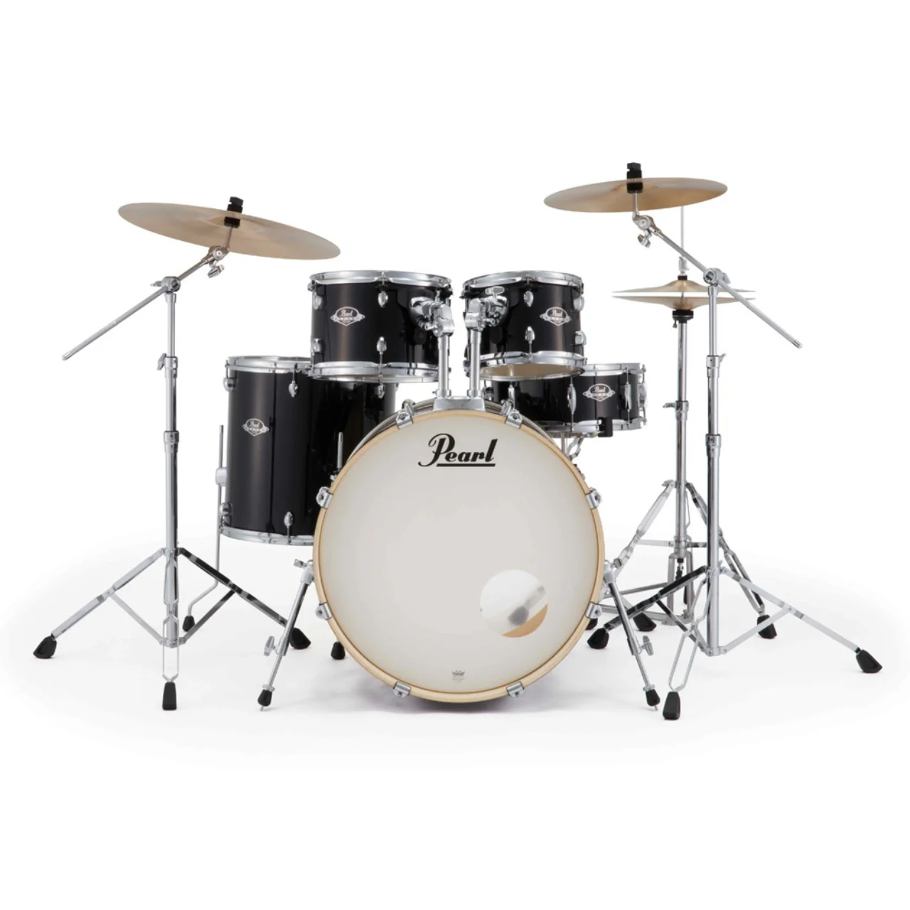 Pearl Export Plus 5pc 22" Fusion Plus Drum Kit with Pearl Cymbals - Jet Black - Image 2