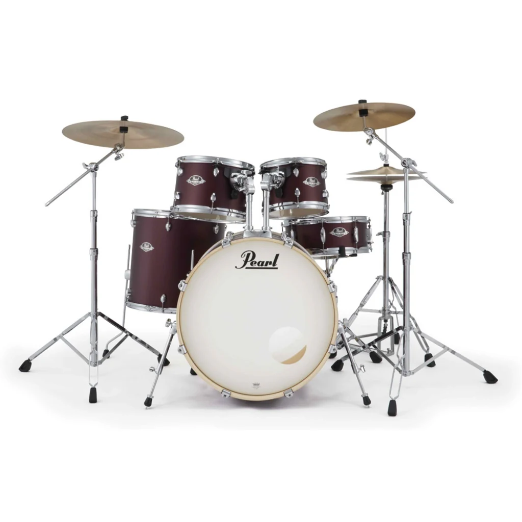 Pearl Export Plus 5pc 22" Fusion Plus Drum Kit with Zildjian Cymbals - Satin Scarlet - Image 2