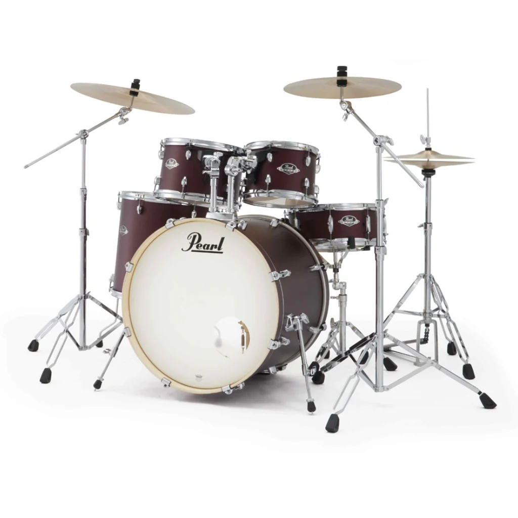 Pearl Export Plus 5pc 22" Fusion Plus Drum Kit with Zildjian Cymbals - Satin Scarlet - Image 3