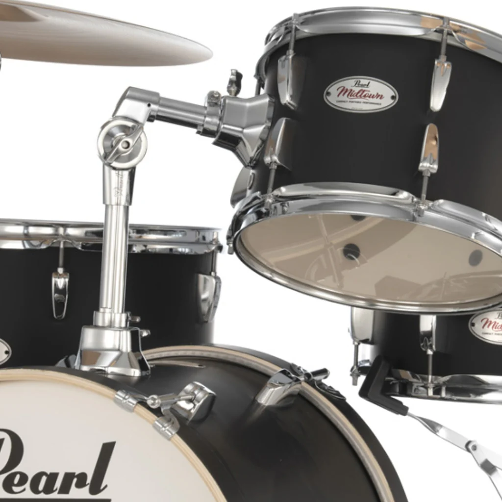 Pearl Midtown Series MT564C752 4-piece Drum Set with Hardware - Matte Black - Image 3