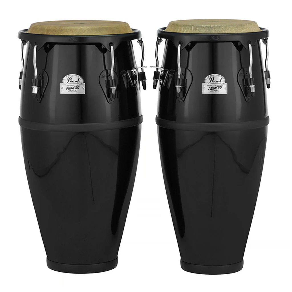 Pearl Primero Series Fiber Conga Set 10"+ 11" w/ Stands - Bistre Black