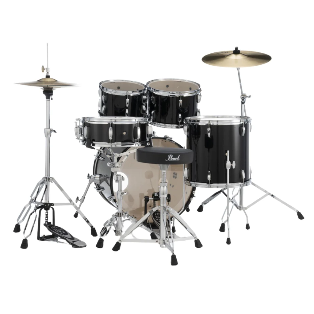 Pearl Roadshow 20" 5pc Fusion Drum Kit with Hardware and Cymbals - Jet Black - Image 3