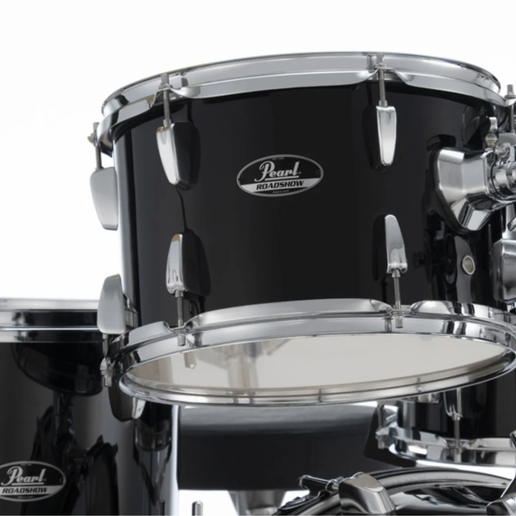 Pearl Roadshow 20" 5pc Fusion Drum Kit with Hardware and Cymbals - Jet Black - Image 4