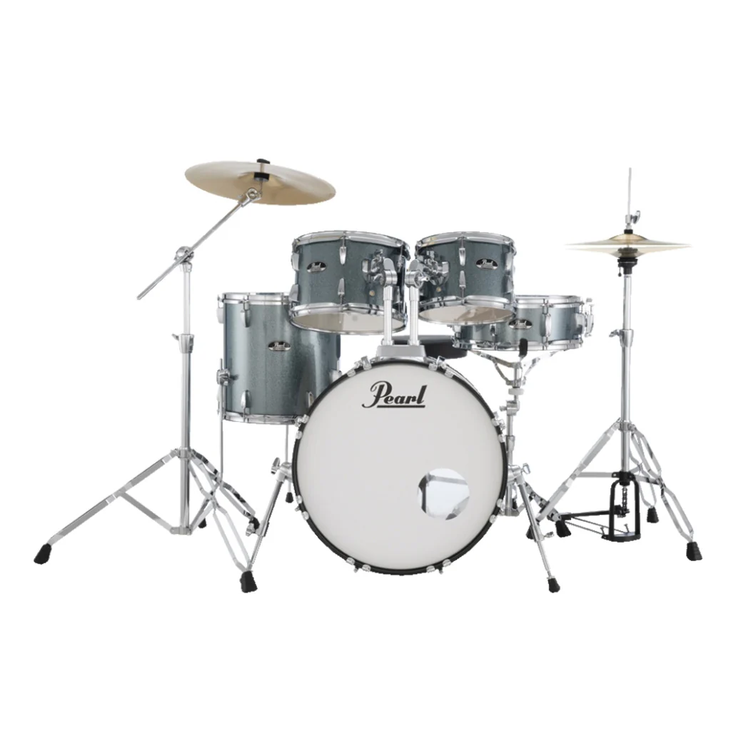 Pearl Roadshow 20" 5pc Fusion Drum Kit with Hardware and Cymbals - Aqua Blue Glitter - Image 2