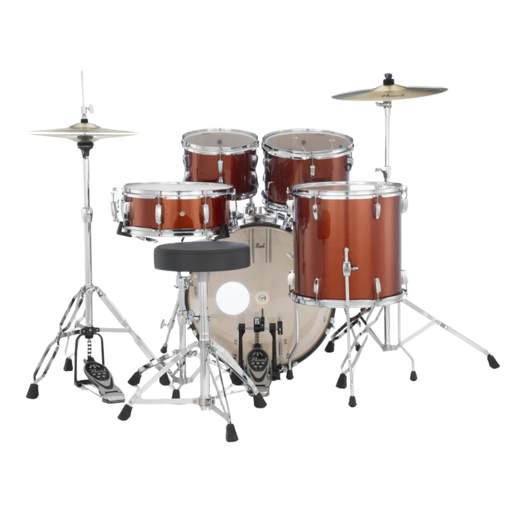 Pearl Roadshow 20" 5pc Fusion Drum Kit with Hardware and Cymbals - Burnt Orange Sparkle - Image 3