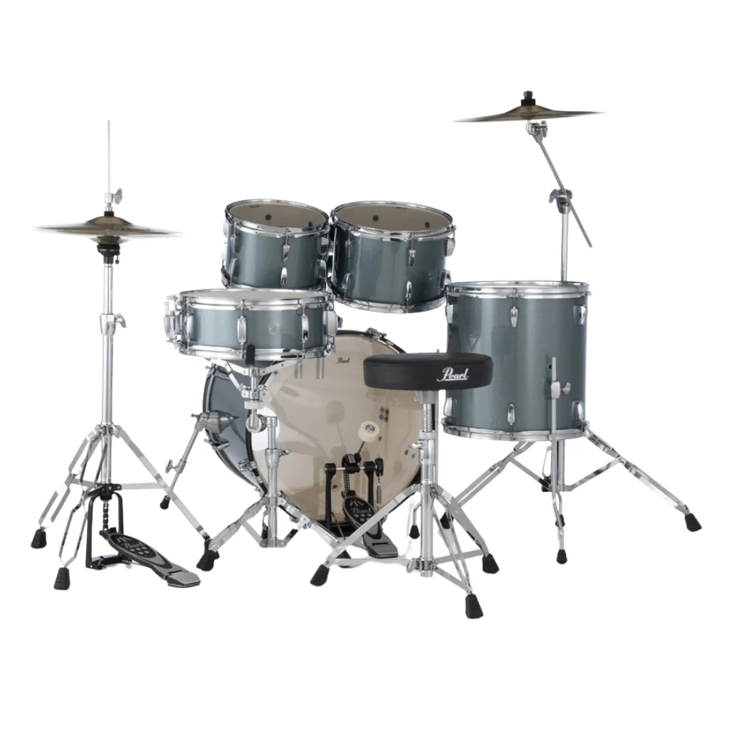 Pearl Roadshow 20" 5pc Fusion Drum Kit with Hardware and Cymbals - Charcoal Metallic - Image 4