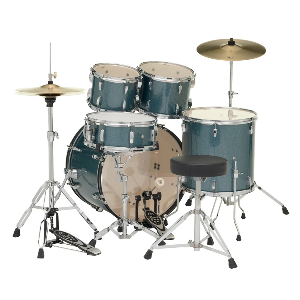 Pearl Roadshow 22" 5pc Drum Kit Package with Cymbals - Aqua Blue Glitter - Image 3
