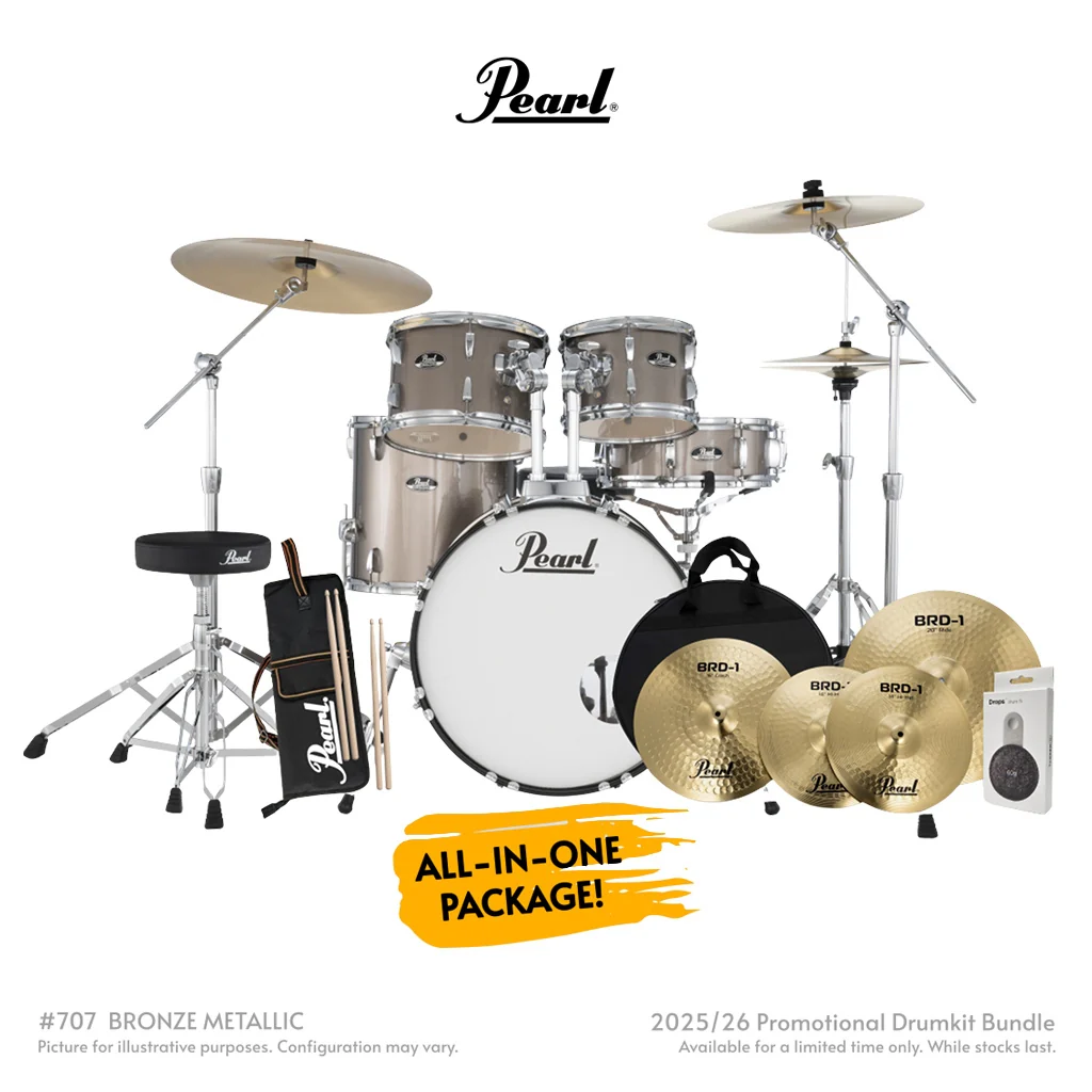 Pearl Roadshow-Plus 5pc 20" with BRD-1 Cymbals Drum Package - Bronze Metallic