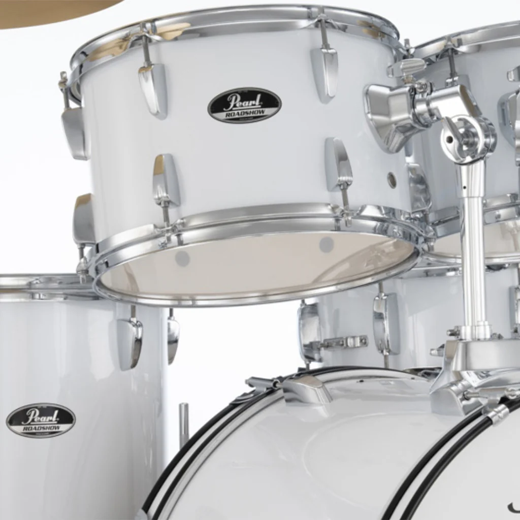 Pearl Roadshow-Plus 5pc 20" with BRD-1 Cymbals Drum Package - Pure White - Image 4