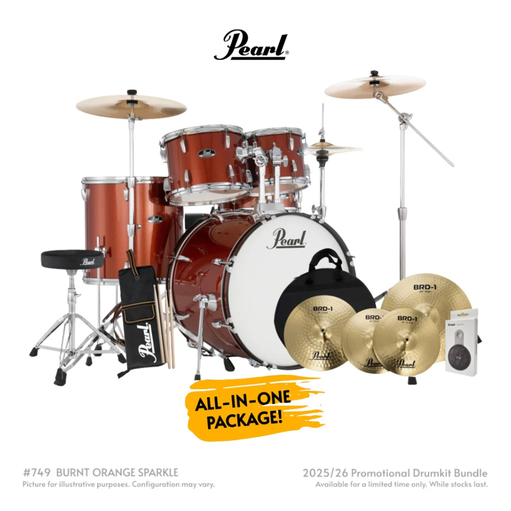 Pearl Roadshow-PLUS 5pc 22" Drum Package with Pearl Cymbals - Burnt Orange Sparkle