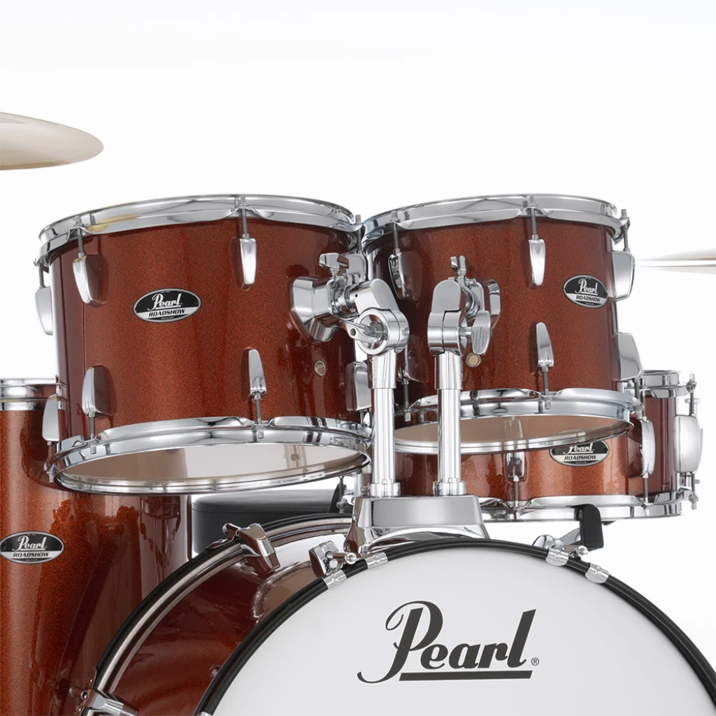 Pearl Roadshow-PLUS 5pc 22" Drum Package with Pearl Cymbals - Burnt Orange Sparkle - Image 5