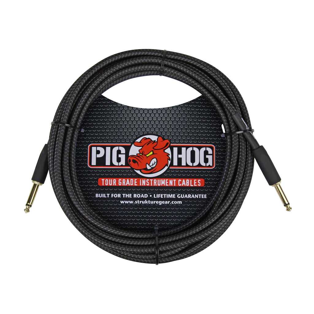 Pig Hog “Black Woven” Instrument Cable, 20ft