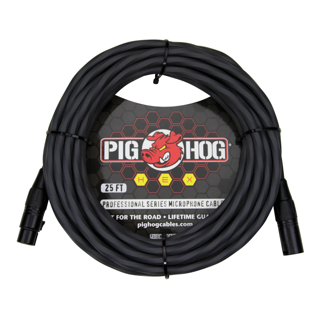 Pig Hog Hex Series Mic Cable, 25ft - Grey