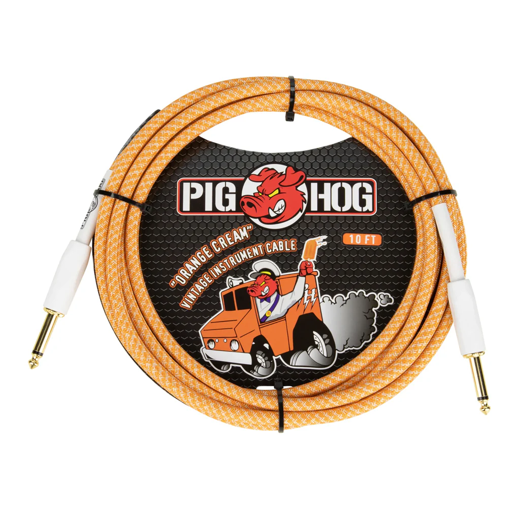 Pig Hog Instrument Cable 10' - Orange Cream
