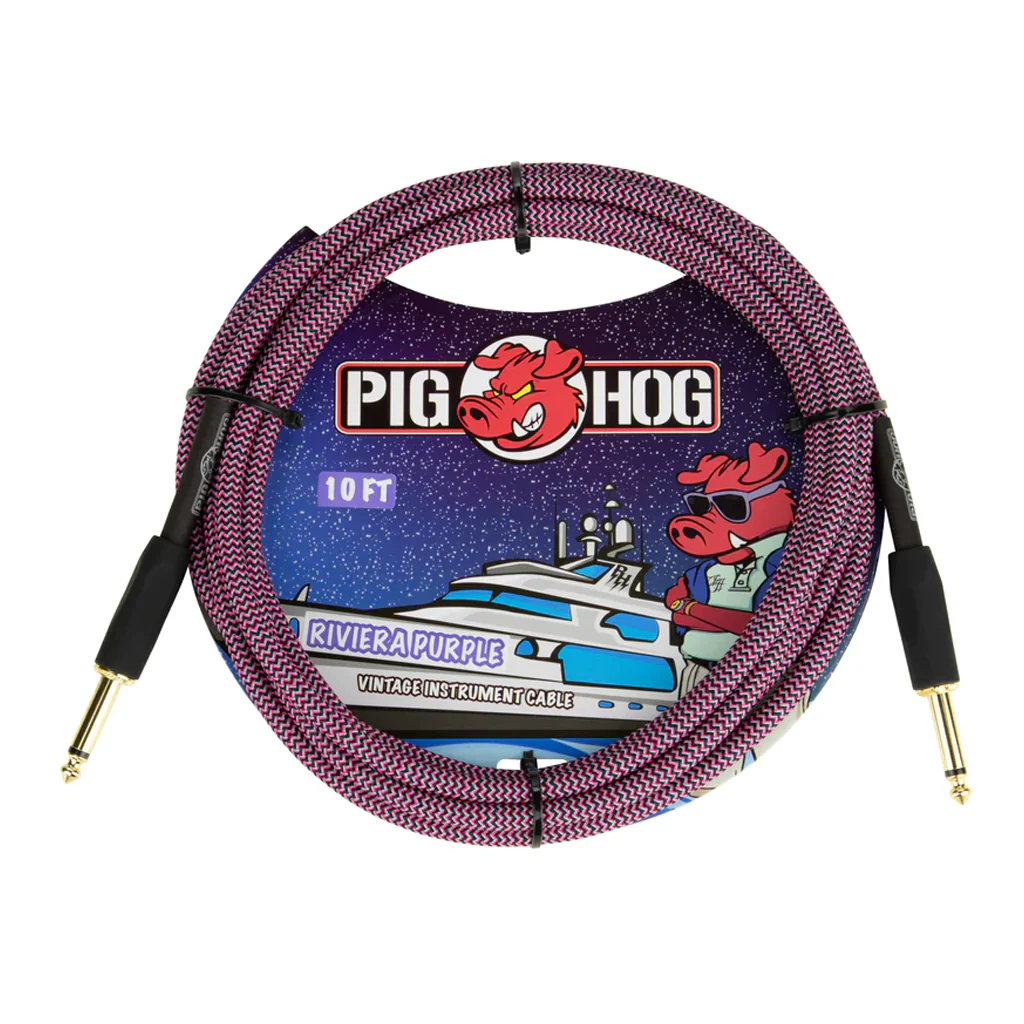Pig Hog Instrument Cable 10' - Rivera Purple