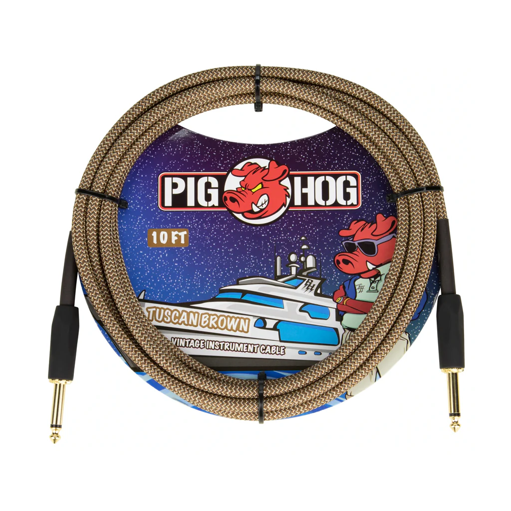 Pig Hog Vintage Instrument Cable - Tuscan Brown, 10ft