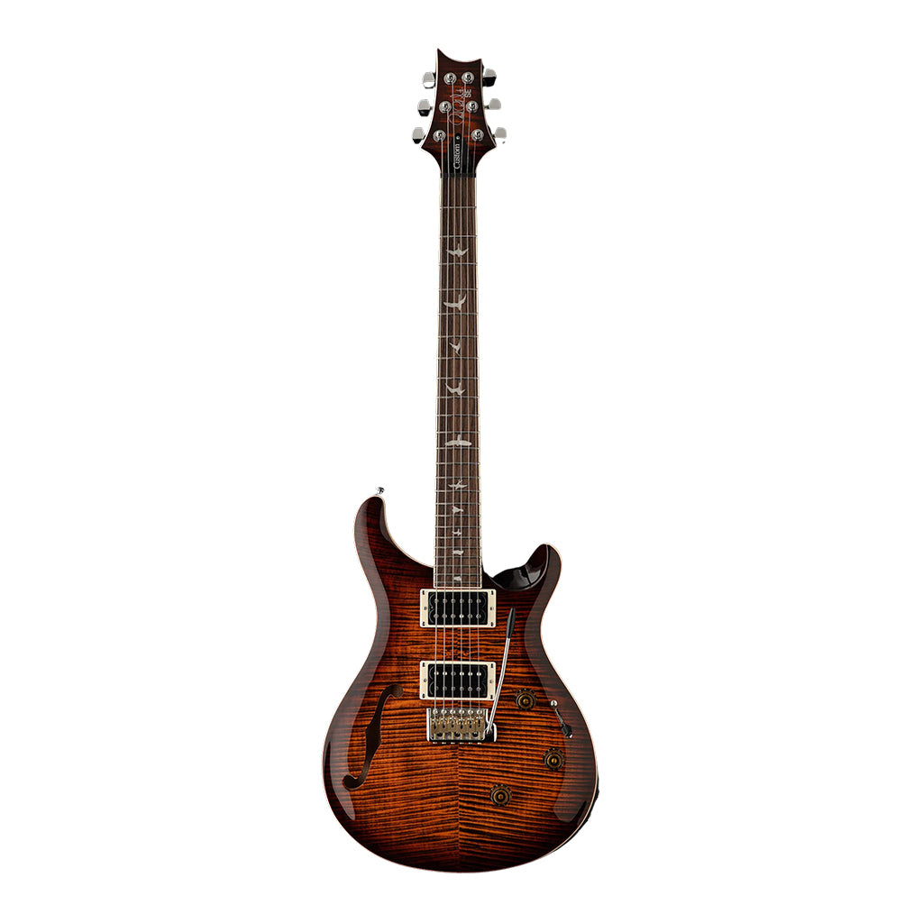 PRS SE Custom 24 Semi Hollow Piezo - Orange Tiger Smoke Burst - Image 2