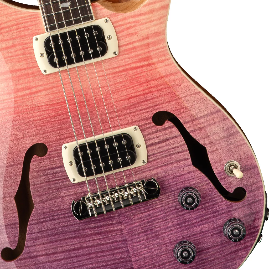 PRS SE Ed Sheeran Hollowbody I Piezo Baritone Electric Guitar - Pink Ombre - Image 7