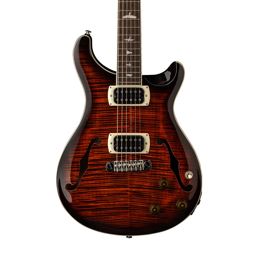 PRS SE Flatback Hollowbody I Piezo Electric Guitar - Orange Tiger Smokeburst