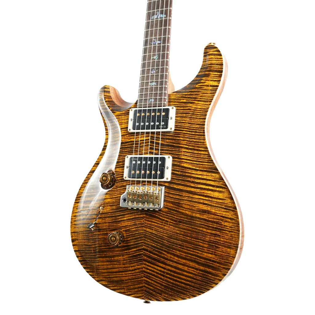 PRS Wood Library Custom 24 Left-Handed 10-Top Electric Guitar - Yellow Tiger, Flame Top - Image 8