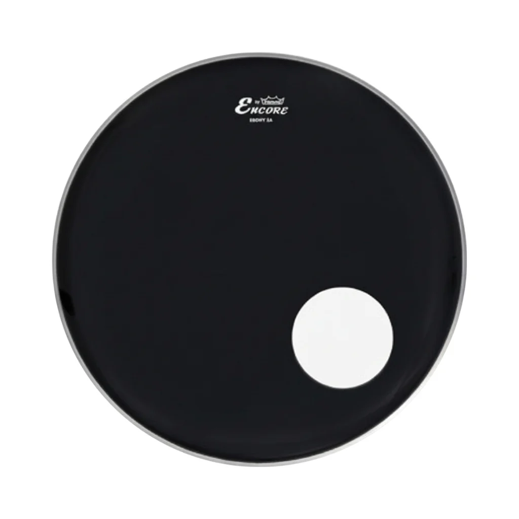 Remo Encore Ambassador Ebony with Sound Hole Resonant Drumhead - 20 inches