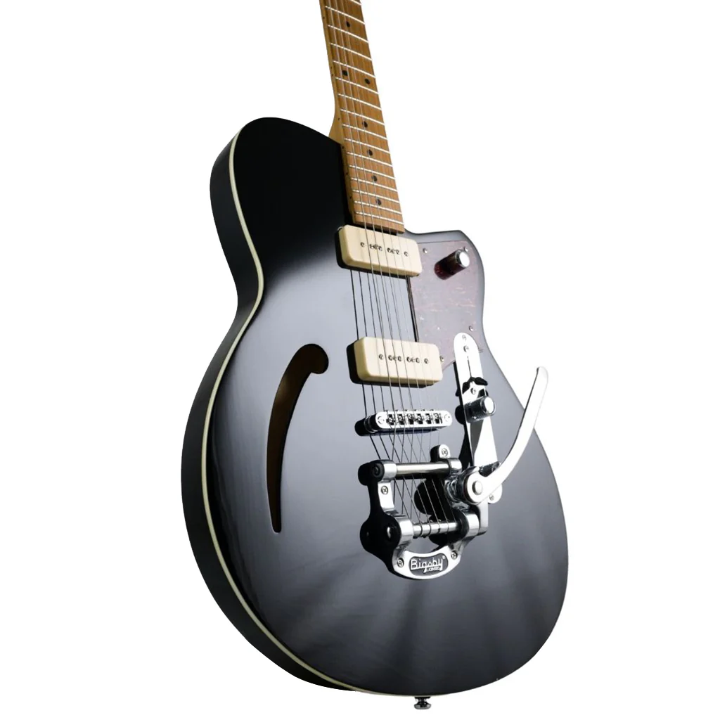 Reverend Club King 290 w/Bigsby - Midnight Black - Image 6