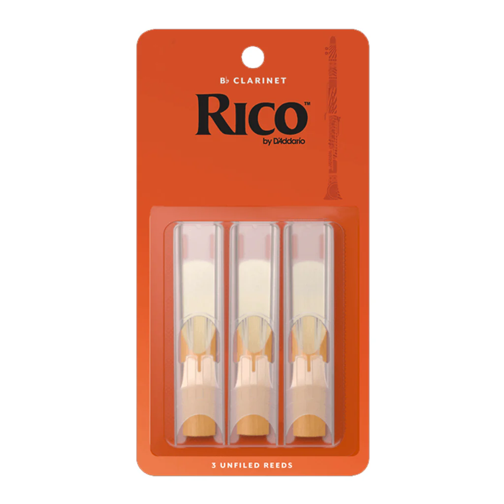 Rico by D'Addario Bb Clarinet Reeds, Strength 2.5 - 3 Pack
