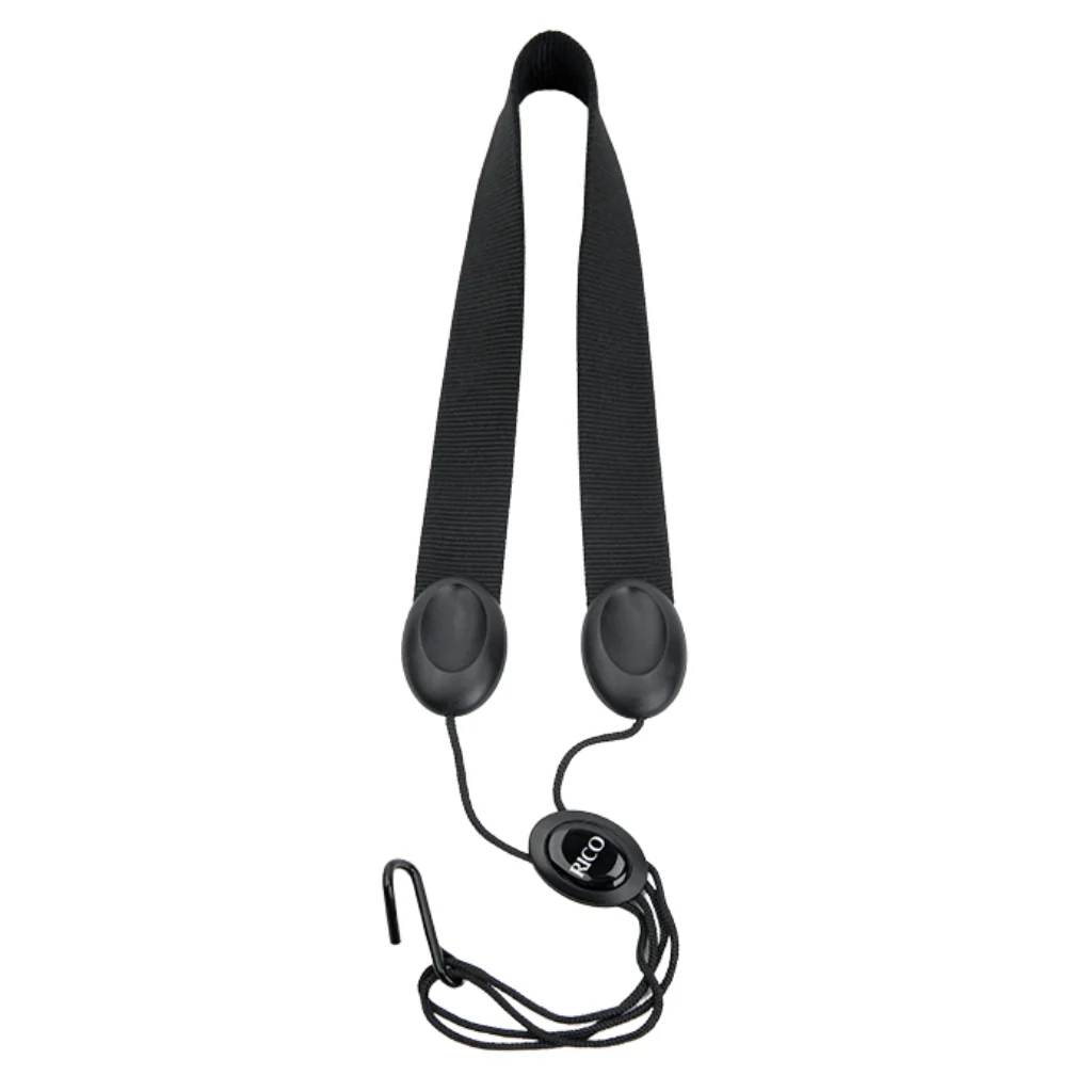 Rico Saxophone Strap, Soprano/Alto, Black Nylon